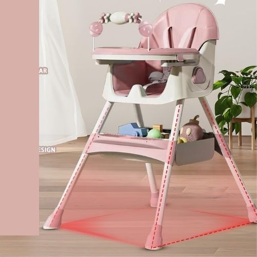 Chaise Haute bébé pliante antidérapante avec Jouet - MAMAN ET MINI