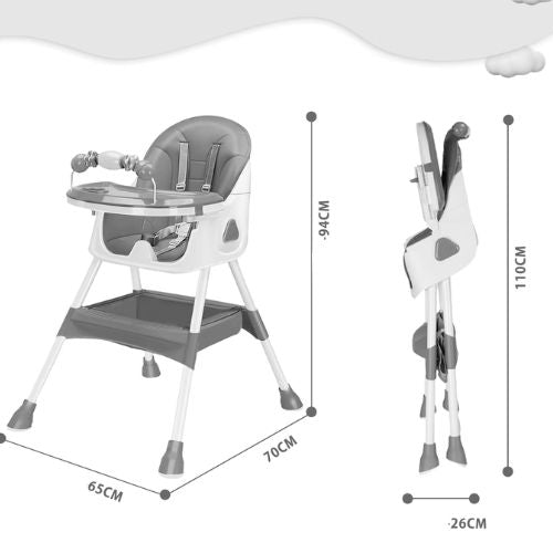 Chaise Haute bébé pliante antidérapante avec Jouet - MAMAN ET MINI