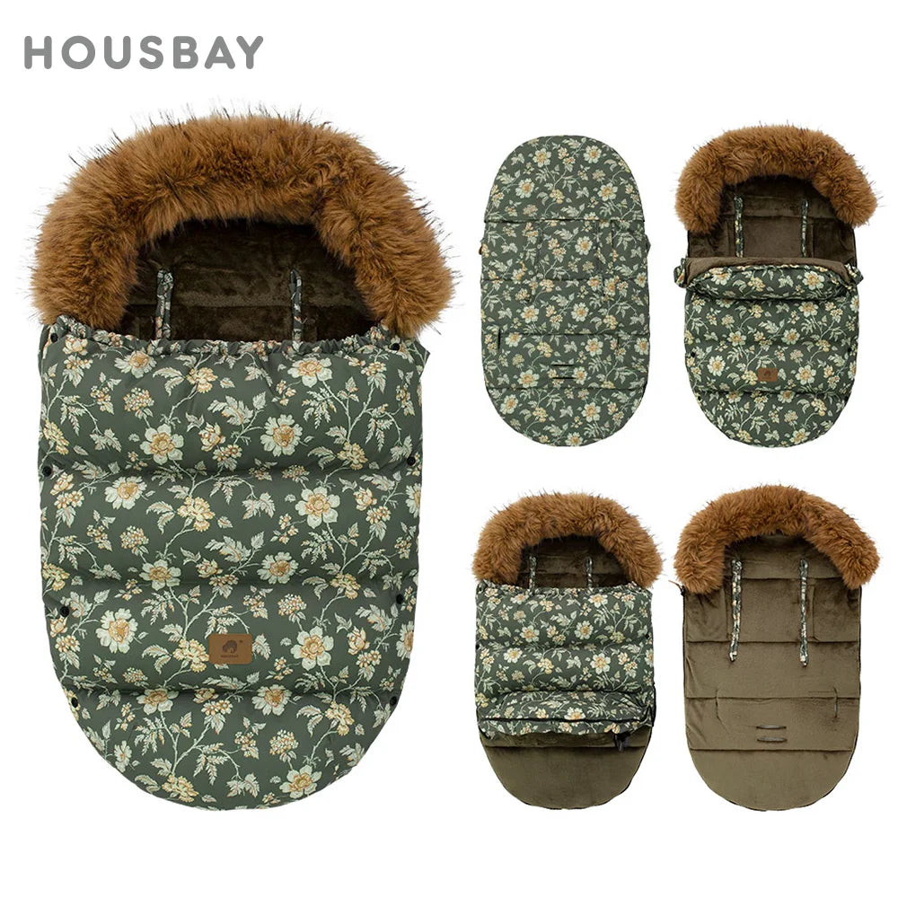 chancelière-poussette-bébé-duvet-winter-hiver-housbay-fleur