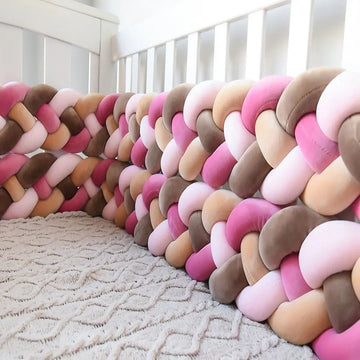 Tour de Lit Tressé Rose Sanguine - MAMAN ET MINI