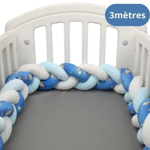 Tour de lit Tressé Animaux - Bleu et Vert - MAMAN ET MINI