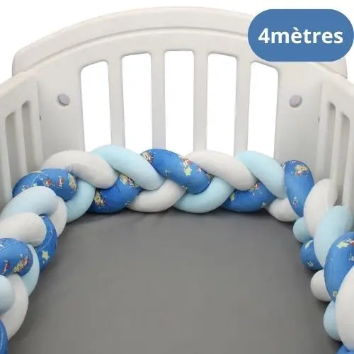 Tour de lit Tressé Animaux - Bleu et Vert - MAMAN ET MINI